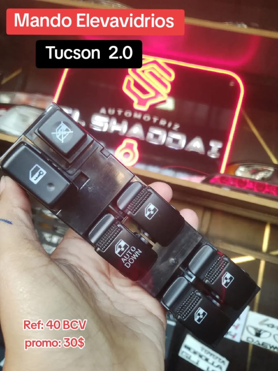 Mando Elevavidrios para Hyundai Tucson 2.0 — Hyundai
