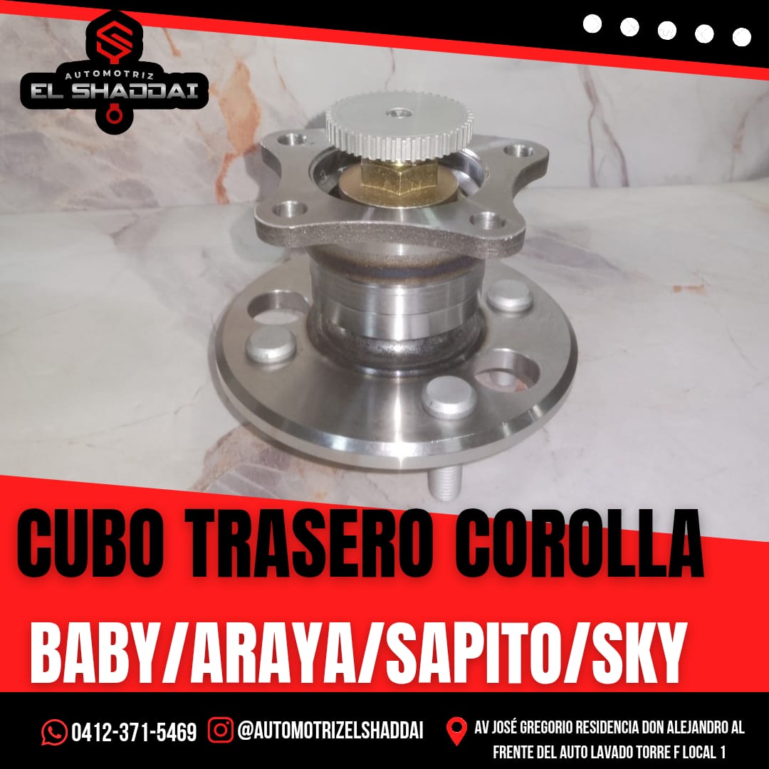 Cubo Trasero Corolla (Baby, Araya, Sapito, Sky) — Toyota