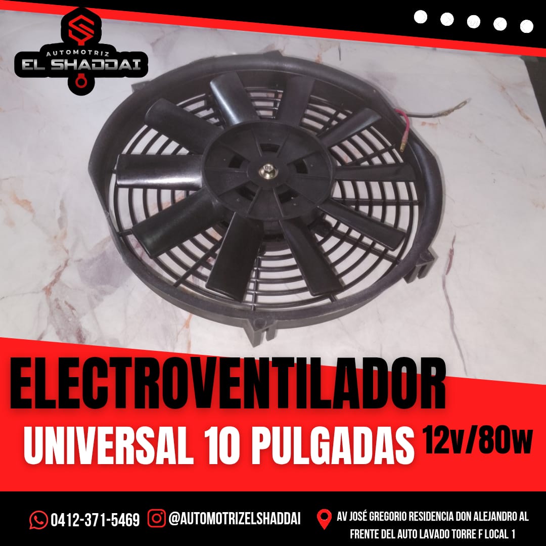 Electroventilador Universal 10 Pulgadas (12v/80w) — Universal