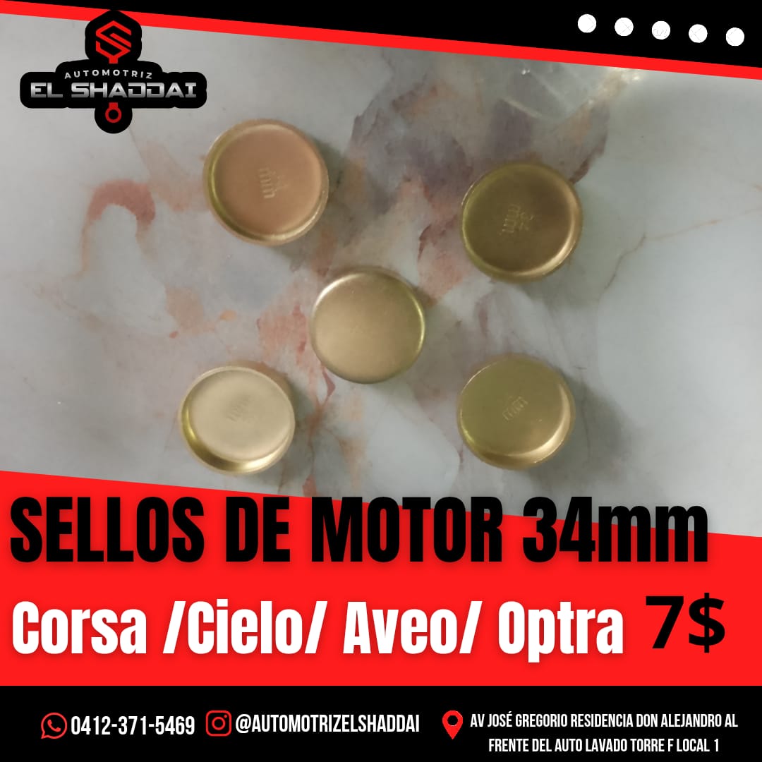 Sellos de Motor 34mm para Corsa, Cielo, Aveo y Optra — Universal