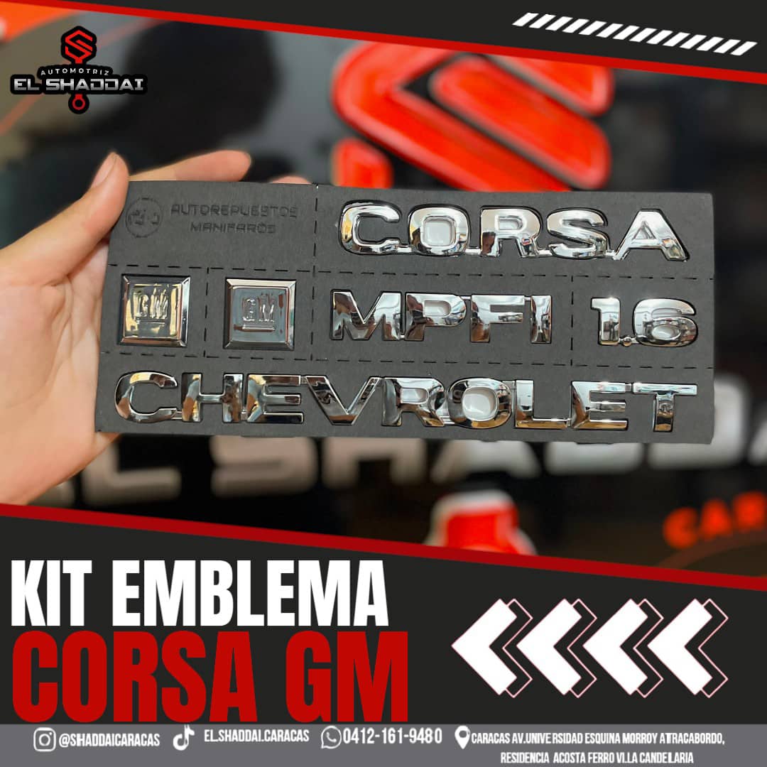 KIT EMBLEMA CORSA 1.6 — Chevrolet